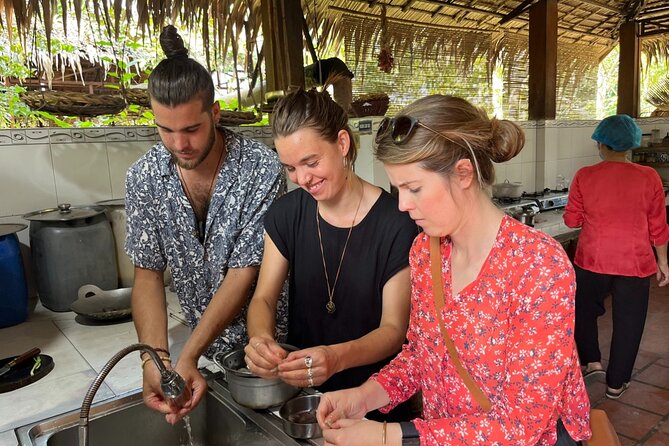 Cooking class & Vibrant Market by Scooter/Tuktuk (Half-Day) - Picking herbs and meeting Ben Tre’s ingredients