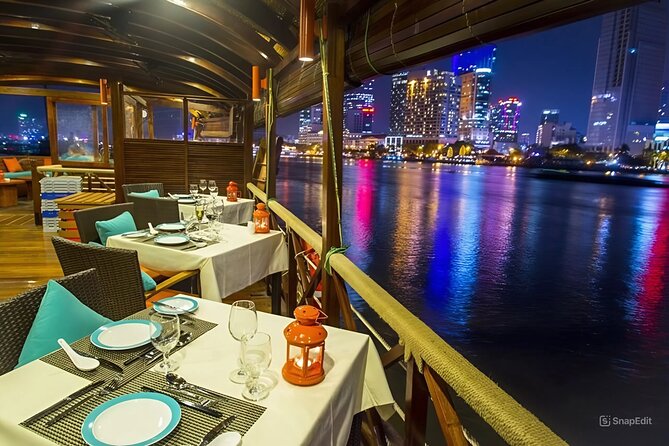Dinner On Cruise In Ho Chi Minh City With Private Table - A river view of Ho Chi Minh City after sunset