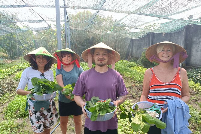 Exploring organic farm & Vietnamese Culinary with Master chef - Picking herbs, vegetables, and mushrooms at the organic farm