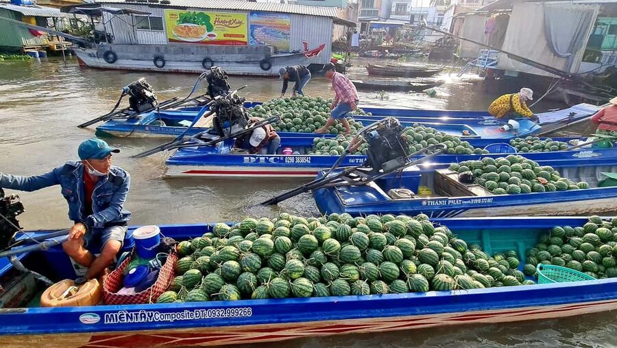 HCMC: Mekong Delta 2-Days My Tho–Ben Tre & Cai Rang Market - Cai Rang Floating Market before the heat