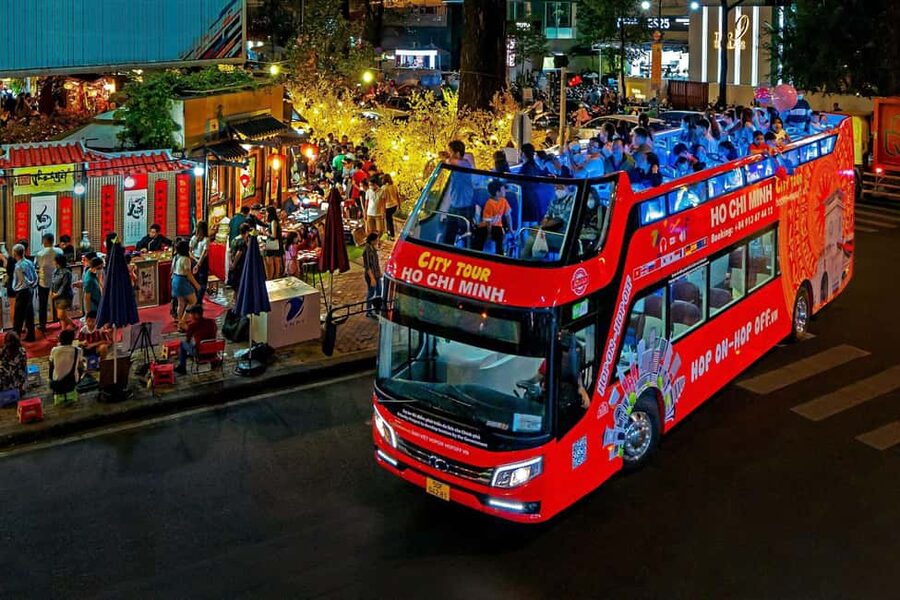 Ho Chi Minh City: Late-Night Open-Top Bus Tour - District 1 lights and the city-center sights