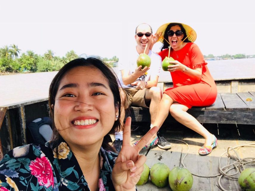 Private Cai Rang Floating Market & My Tho Boat tour 1 Day - A rowing boat beneath water coconut trees