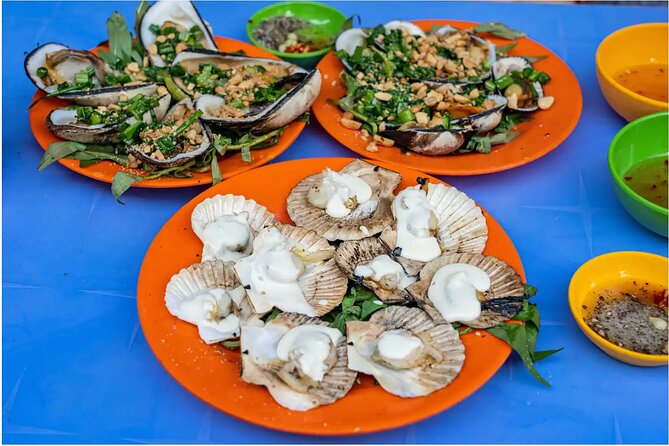 Saigon After Dark With Seafood, Beer & Live Music Bar - Nguyen Thien Thuat, old apartments and a small pagoda