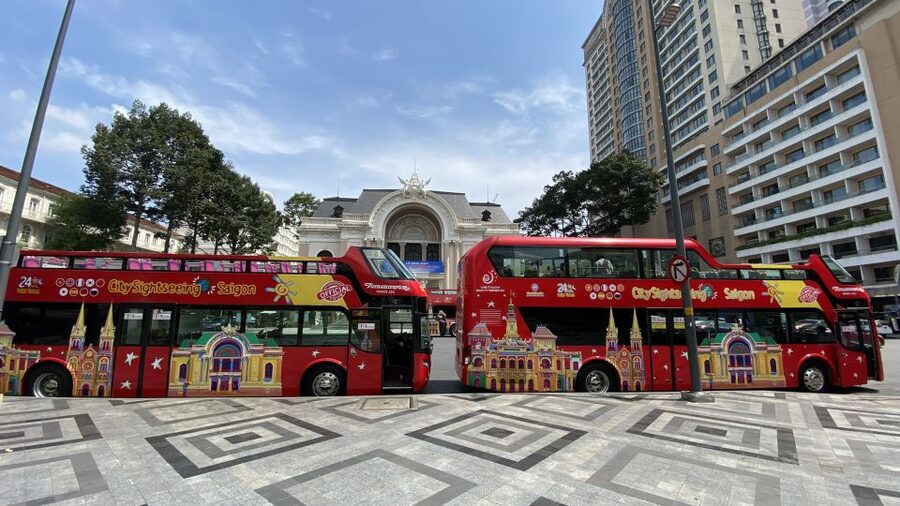 Saigon: City Sightseeing Hop-On Hop-Off Bus Tour - Blue Route: District 5, markets, and temples