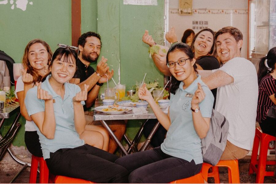 Saigon: Street Food Tasting & Sightseeing Tour by Motorbike - Stop one: bún bò Huế in District 3