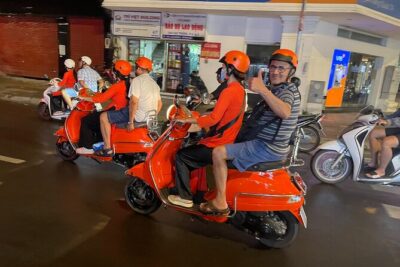 Saigon Vespa By Night Street Food With Female Riders Ao Dai
