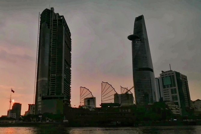 Sunset City-Dragon Floating Temple on River with LUXURY SPEEDBOAT - Saigon New Port and the working river
