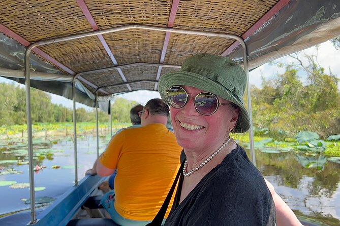 Tan Lap Floating Village Authentic Mekong Delta Nature Tour - The first machine-boat ride through Melaleuca trees